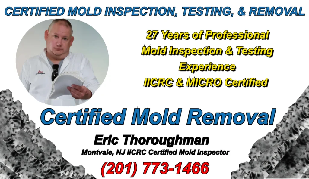 Eric Thoroughman certified mold testing expert in Montvale NJ with IICRC and MICRO credentials and 27 years of inspection experience.
